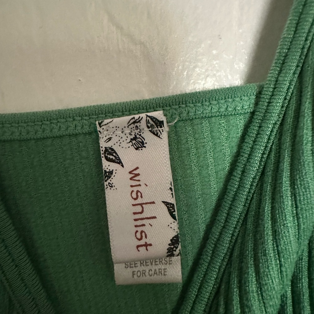 Wishlist Green Ribbed Tank Top - Picture 3 of 4